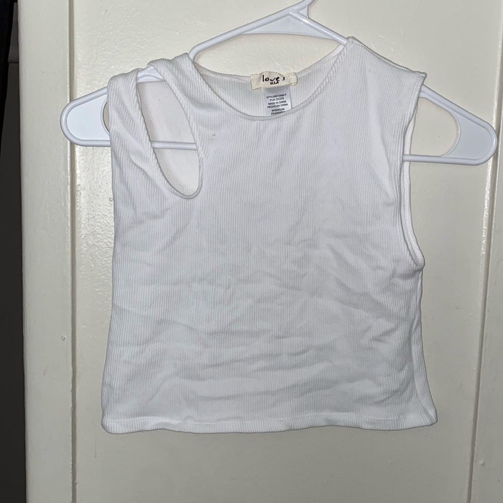 White cropped top